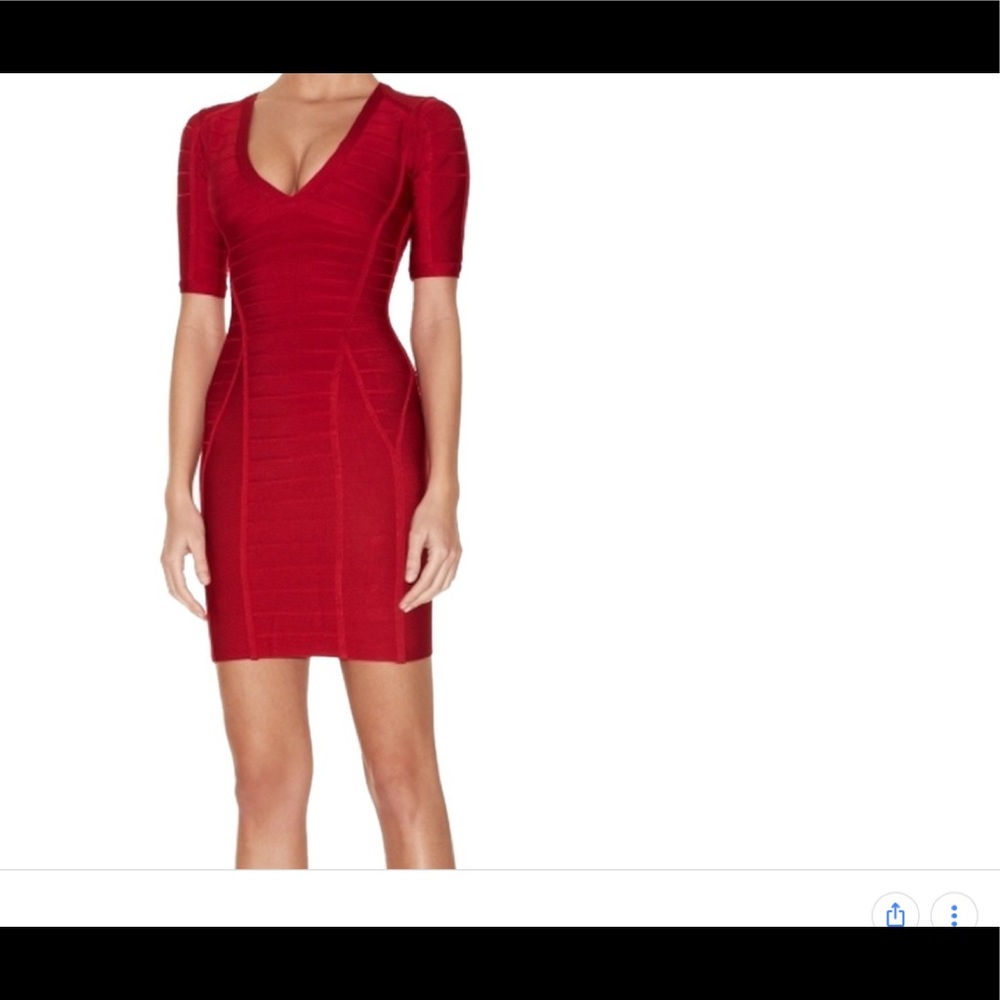 SOLD!!!! Herve Leger lipstick red cocktail dress🎈